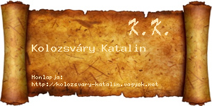 Kolozsváry Katalin névjegykártya