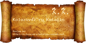 Kolozsváry Katalin névjegykártya